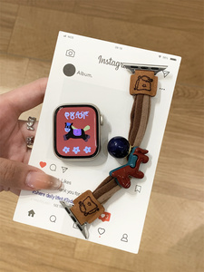 Bracelet de <span class=keywords><strong>montre</strong></span> de style élastique coloré avec motif de petit cheval mignon, compatible avec Apple Watch - Product Image 5