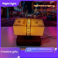 Lámpara Nocturna Creativa Moderna con Diseño de Dinero Flotante, Luz LED de 16 Colores, Control Táctil, Material ABS, Producto de Moda para Sala de Estar