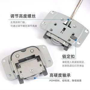 Aluminum Alloy Sliding Door Roller Double Damper Track 30kg Load Capacity Detachable Door Mount <b>Wardrobe</b> Cabinet <b>Hardware</b> - Product Image 2