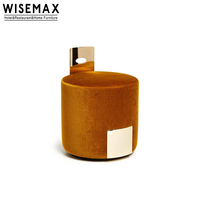 WISEMAX — meuble personnalisé pour salon, tabouret rond en tissu velours, chaise de salon