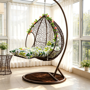 <span class=keywords><strong>Fauteuil</strong></span> <span class=keywords><strong>suspendu</strong></span> en rotin pour jardin, balcon, terrasse, <span class=keywords><strong>avec</strong></span> <span class=keywords><strong>repose</strong></span>-<span class=keywords><strong>pieds</strong></span>, chaise <span class=keywords><strong>hamac</strong></span> en rotin pour jardin - Product Image 2