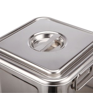 Stainless Steel Square Rice Storage <b>Container</b> With Lid For <b>Flour</b> And Pet Food - Product Image 1