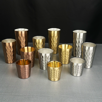 Gobelet de voyage isotherme de luxe en acier inoxydable 304 à double paroi, motif diamant, 180 ml, sans BPA, pour bureau, avec logo personnalisé