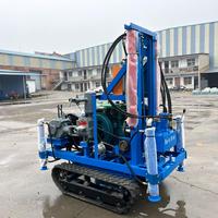 Foreuse sur chenilles portable haute efficacité de 200 mètres pour puits d'eau, machine de forage hydraulique, vente chaude