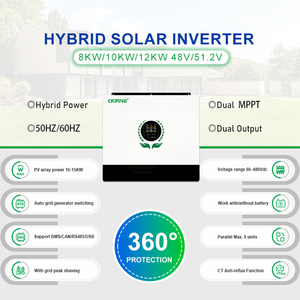 CKMINE Système solaire hybride personnalisé 12KW 48V avec double sortie MPPT, monophasé, onde sinusoïdale pure, pour usage domestique hors réseau - Product Image 1
