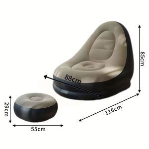 Customized Eco-Friendly PVC Flocked <b>Inflatable</b> Modern <b>Sofa</b> Set and Chair-Portable Outdoor Use - Product Image 3