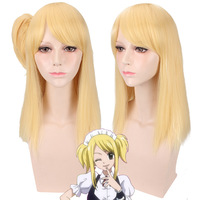 Oro di colore resistente al calore in fibra sintetica serie di FAIRY TAIL personaggio dei cartoni animati di Lucy Heartfilia cosplay parrucche per le ragazze