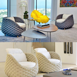 Cadre en aluminium rotin en osier nordique populaire résistant aux intempéries cour terrasse loisirs patio canapé chaise ensemble - Product Image 2