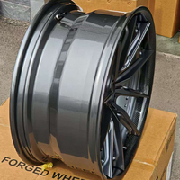 Roda Serat Karbon Tempa GUDE Baru Kapasitas Sepuluh Ribu Ton untuk Mercedes/Audi 17-23 Inci 25mm/20mm Desain Cekung Finishing Hitam Kustom