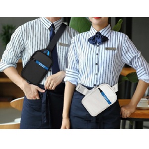 Sac bandoulière personnalisé avec logo, sac de poitrine, sac à dos antivol en nylon imperméable, poche arrière, compartiment intérieur en maille, fermeture éclair avant, sangle réglable, couleur au choix - Product Image 4