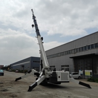 Grue araignée sur chenilles multifonctionnelle de 16 tonnes, bras télescopique rotatif à 360 degrés, double alimentation, grue de levage en altitude, CE ISO