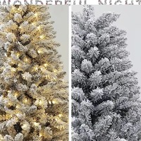 NINI 2026 Fabrikpreis 6ft 7ft 7,5ft 10ft Umweltfreundlicher Schneebedeckter Künstlicher PVC-Weihnachtsbaum mit Mehrfarbigen LED-Lichtern