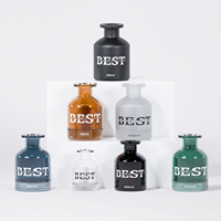 Flacon diffuseur en verre brun vide de 150 ml avec bouchon en liège, finition mate, sérigraphie pour parfum