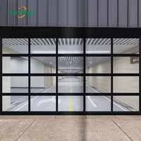 Prix des portes de garage en aluminium noir à vue panoramique, électriques et modernes pour résidences