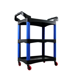 Multi-Function Plastic Rolling Trolley with Bucket Work Tools Cart for Car Cleaning