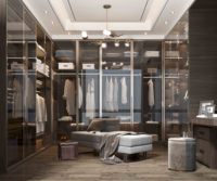 Armoire de dressing en verre Lesso pour la maison, armoire de chambre d'hôtel, armoire sur mesure, rangement de chambre, armoire moderne à portes vitrées pour villa