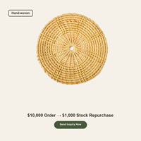 Sous-plat rond tissé à la main, dessous de plat naturel, tapis de table de cuisine, vente en gros OEM, dessous de plat tissé