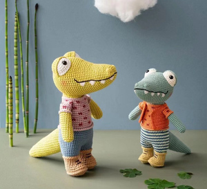 Tùy Chỉnh Dễ Thương Bé Món Quà Crochet Amigurumi Sang Trọng Cá Sấu 100% <span class=keywords><strong>Handmade</strong></span> Dệt Kim Đồ Chơi - Product Image 6