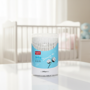 Hisopos de algodón para bebés al por mayor OEM, de doble punta, con mango de papel en espiral, suaves y de alta calidad, para el cuidado de recién nacidos 9039 - Product Image 1