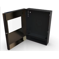 Boîtier Cabman 6 pour application d'alarme incendie, finition marron brillant, porte noire mate, revêtement poudré, installation polyvalente