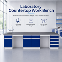 Banco da Laboratorio Modulare in Legno Resistente alla Corrosione e agli Acidi, con Lavello e Rubinetto