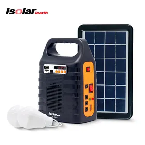 Draagbare Dc Solar Kit Voor Thuis Verlichting Gd-8017 Mini Zonnestelsel Power Verlichting Systeem Met Speaker Radio Power Bank Functies