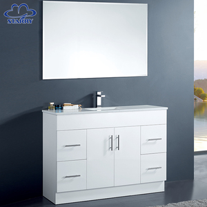 Hot Sell Furniture Luxury <strong>Bathroom</strong> <strong>Sink</strong> Set <strong>Cabinet</strong> With Counter Top Soft Closing Drawer and Square Handle for Shower Room - Product Image 2
