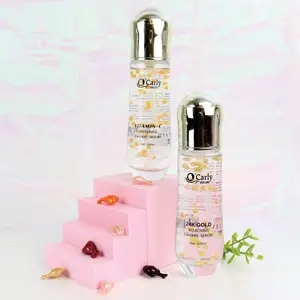 Private Label Kustom Wajah Serum Pemutih Kulit Emas 24K Anti-Aging Vitamin C Organik Alami Cerah Caviar Serum