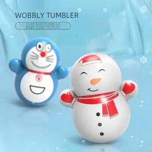 Wholesale Cartoon Penguin Snowman Early Educational Baby Mini Tumbler Toys Children Roly Poly Toy