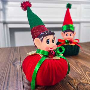 In Stock Christmas Elf Figurine Tabletop Ornament Cute Desktop Elf Doll for <b>Xmas</b> Window Shelf Home Holiday Decoration - Product Image 4