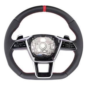 Volant sport en cuir et fibre de carbone à 4 branches pour Audi TT R8 A4 A5 B8 B9 S4 A6 C7 Q5 - Product Image 3
