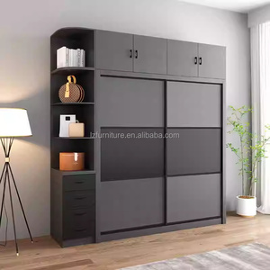 Low-Cost Compact Complete Bedroom Set <b>Solid</b> <b>Wood</b> Bed Nightstands Wardrobe & Vanity <b>Desk</b> for Small Spaces Studio Apartments - Product Image 4