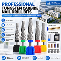 2.35mm mèches de forme conique étendue coupe croisée argent non revêtu meilleure qualité enlever les forets à ongles en carbure de tungstène en Gel dur