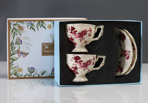 Juego de Café y Té con Diseño de Rosas Rojas Europeas, Tazas de Cerámica Creativas, Regalos Personalizados al por Mayor - Product Image 3