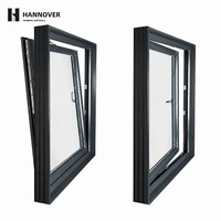 Ventanas Abatibles de Aluminio con Aislamiento Térmico y Doble Acristalamiento, Hechas a Medida para Proyectos de Villas, Suministro de Fábrica
