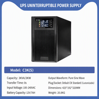 Çevrimiçi UPS Kesintisiz Güç Kaynağı 1~3kVA, Saf Sinüs Dalgası, Bilgisayar Sunucusu İçin, Yedek Güç, Voltaj Regülatörü ve Uzun Ömürlü