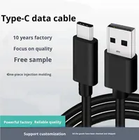 Kabel Data tipe-c, kabel Data untuk pengisian cepat 3A, kepala tunggal ponsel USB ke tipe-c, pelindung kepang