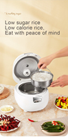 Cuisinière à riz multifonction avec contrôle numérique du minuterie, chauffage IH, cuve intérieure en acier inoxydable de 3,0 L, fonctions faible teneur en sucre et écologiques