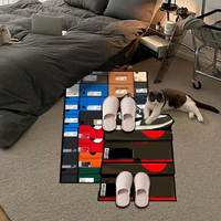 Tapis personnalisé antidérapant en tapis bouclé, impression 3D, pour chambre à coucher, décoration intérieure, tapis motif baskets, tapis motif boîte à chaussures, paillassons