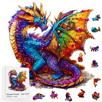 OCHOICE Puzzle en bois unique en forme d'animal pour adultes, découpe laser personnalisée, artisanat irrégulier, cadeau certifié CE, unisexe, pour la maison