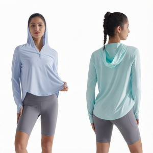 <b>Women</b> Hooded Yoga Breathable Quick Dry Long Sleeve Fitness Shirt Soft Stretch Gym Training Wear SPORT FITNESS <b>JACKET</b> - Product Image 1