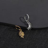 Collier assorti soleil et lune asymétrique CYNYA pour couple, collier vintage pour couple, pendentif demi-lune soleil pour la Saint-Valentin