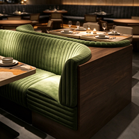 Banquette de restaurant incurvée en velours capitonné, canapé d'angle commercial pour café et salon