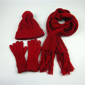 Set di accessori invernali Jacquard da <span class=keywords><strong>donna</strong></span> personalizzati cappello caldo <span class=keywords><strong>guanti</strong></span> lunghi <span class=keywords><strong>sciarpa</strong></span> - Product Image 5