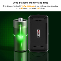 Micodus - Rastreador GPS Magnético Inalámbrico para Camiones y Automóviles, 5000 mAh, Larga Duración en Espera, Recargable, Portátil, con Sensor de Temperatura