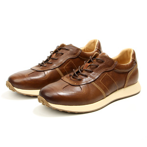 Washed Horseskin Running Shoes Men's Casual Genuine Leather Retro Distressed Fashionable Forrest Gump Shoes <b>Black</b> Light Brown - Product Image 5