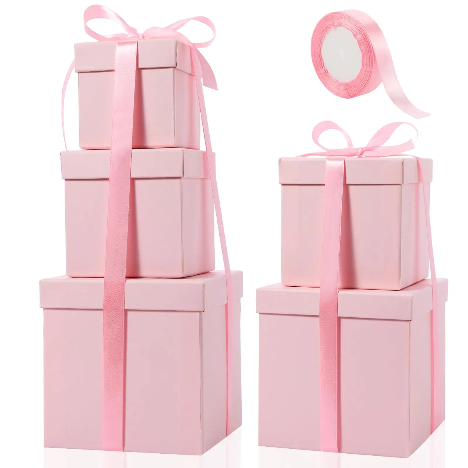 Aangepaste Logo Deksel En Basis Roze Verpakking Kleine Roze Geschenkbox Bruiloft Valentijn Geschenkdozen Met Logo