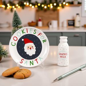 <span class=keywords><strong>Biscuits</strong></span> pour assiette de père Noël en céramique et pot à lait <span class=keywords><strong>du</strong></span> père Noël Traditions de la veille de Noël et activités de vacances pour enfants - Product Image 4