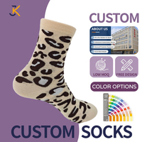 Chaussettes d'hiver en tricot personnalisées avec logo imprimé, douces, antidérapantes, respirantes, anti-boulochage, tendance pour femmes