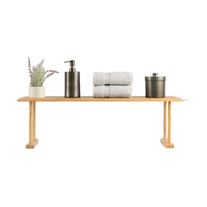 Wooden Desktop Storage <b>Rack</b> Solid Wood Single Layer <b>Kitchen</b> Spice <b>Rack</b> For Countertop Sink Multi Function - Product Image 2